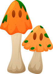 Halloween element illustration with Halloween mushroom.