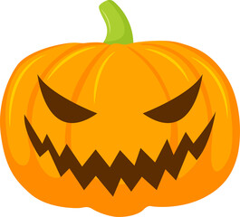 Halloween element illustration with pumpkin lantern.