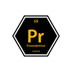 Periodic table gold icon vector logo design template