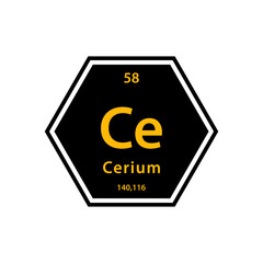 Periodic table gold icon vector logo design template