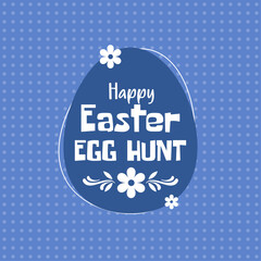 Happy easter egg hunt vector template illustration purple background