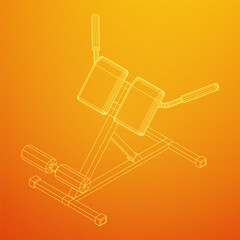 Obraz premium Modern exercise machine for the back and abs. Hyperextension simulator.
