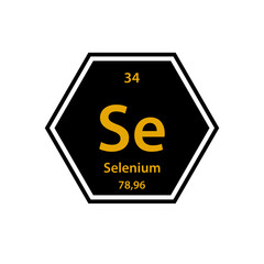 Periodic table gold icon vector logo design template