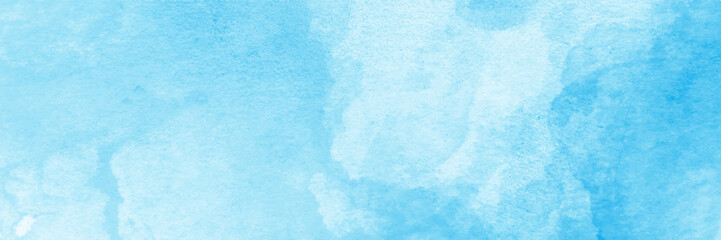 Watercolor background in blue and white painting with cloudy distressed texture grunge, soft fog or hazy lighting and pastel colors