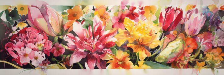 Cute Easter Florals Banner Design: Stunning Artistic Featuring Vibrant Hues, Intricate Details, Beautiful Patterns, Perfect for Wallpaper, Card, Decoration Generative AI