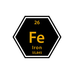 Periodic table gold icon vector logo design template