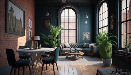 Fototapeta na wymiar Classic living room. Generative AI