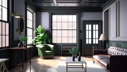 Classic living room. Generative AI