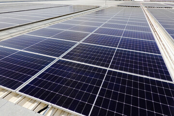 close up of solar panels on roof, solar farm, solar cell