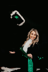 beautiful woman in graduation outfit