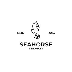 Flat seahorse logo design vector illustration idea