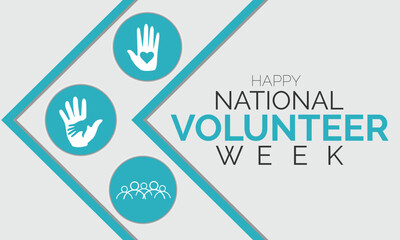 National Volunteer week observed each year during third week of April. Eps  10 Vector illustration