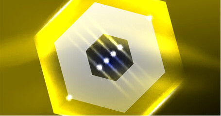Abstract background neon hexagon vector illustration