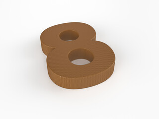 Perforated leather number eight