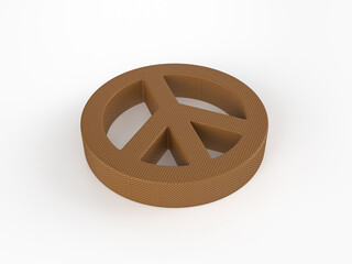 Perforated leather peace symbol