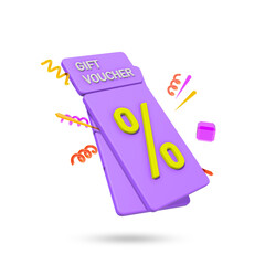 3D rendered coupon model illustration