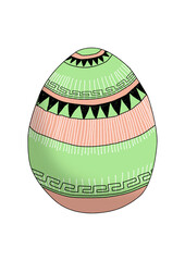 Frohe Ostern und Ostereier in bunten Farben, für die Feiertage und Grußkarte