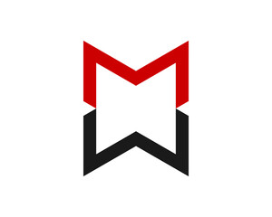 M and W Letter stacks logo