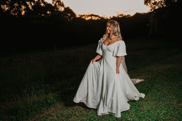 Fototapeta premium beautiful woman in wedding dress