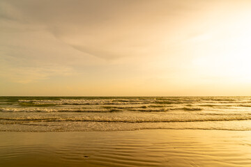 Fototapeta na wymiar beautiful sea beach with sunset time