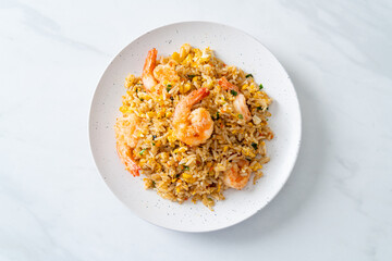 fried shrimps fried rice on plate