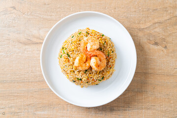 fried shrimps fried rice on plate