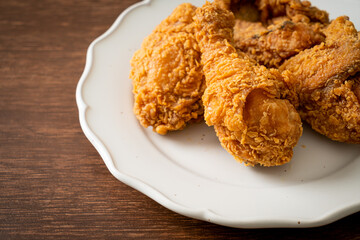 fried chicken with ketchup on plate