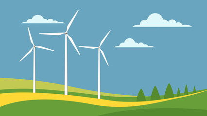 Fototapeta premium World environment day with windmill