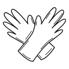 Obraz premium gloves house keeping doodle