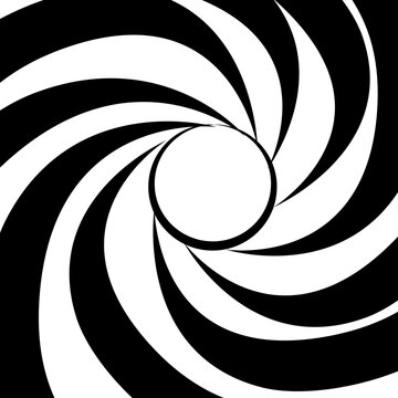 Abstract background inside of a gun barrel. Spiraled interior of a gun. 007 logo. Abstract background. © varisa