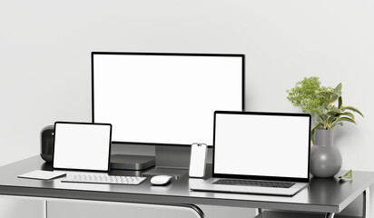 Responsive Web Design and website Mockup, Devices Mock up, Smartphone desktop tablet laptop template Mockup