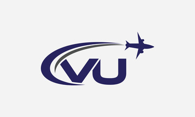 Tour and travel logo design, Airline agency symbol and aviation company monogram vector	
