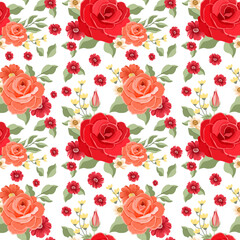 Fototapeta premium seamless pattern with Roses vector on a transparency background