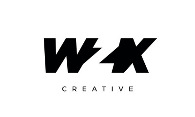 WZX letters negative space logo design. creative typography monogram vector
