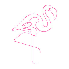 Obraz premium Flamingo line art design