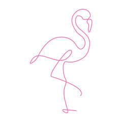 Naklejka premium Flamingo line art design