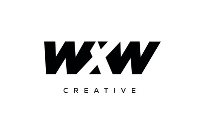 WXW letters negative space logo design. creative typography monogram vector