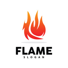 Red Flame Logo, Burning Heat Fire Vector, Fire Logo Template Icon Design