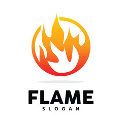 Red Flame Logo, Burning Heat Fire Vector, Fire Logo Template Icon Design