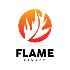 Red Flame Logo, Burning Heat Fire Vector, Fire Logo Template Icon Design