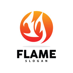 Red Flame Logo, Burning Heat Fire Vector, Fire Logo Template Icon Design