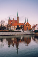 Obraz premium Cityscape of Wroclaw Poland. Tumsky Island.