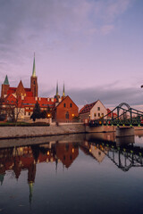 Fototapeta premium Cityscape of Wroclaw Poland. Tumsky Island.