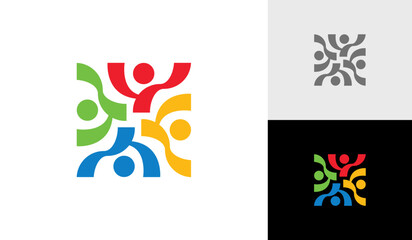 community people, social community, global community, human family logo design