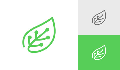 Leaf technology logo design