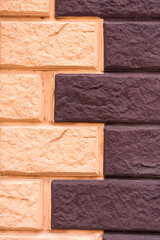 yellow-brown facing brick texture. vertical brick texture