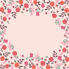 Vector rose flower frame illustration