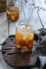 chinese sweet dessert with white fungus, peach gum, lotus seed and others