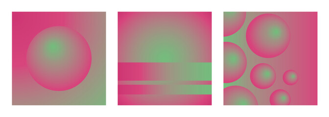 Blurred gradient holographic banner set