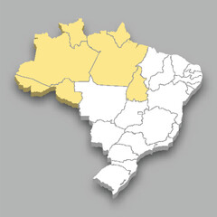 North Region location within Brazil map